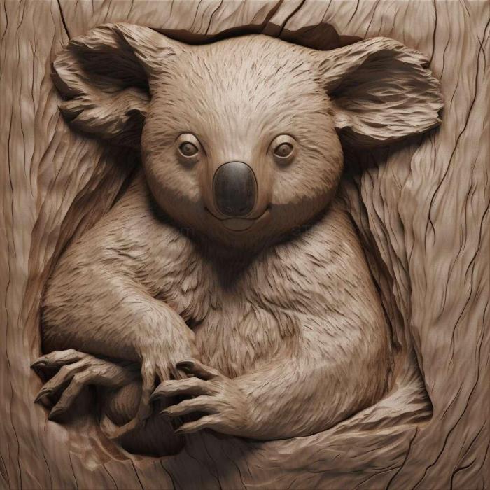Nature and animals (Koala 1, NATURE_3629) 3D models for cnc